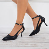 Pairmore Cutout High Heels Strappy Stilettos Pointed Toe Ankle Strap Pumps