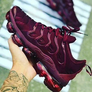 Pairmore Solid Color Air Cushion Burgundy Sneakers